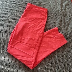 NWOT TRIBAL Stretchy Cropped Pants Bright Coral Pink Size 4 Pull-on